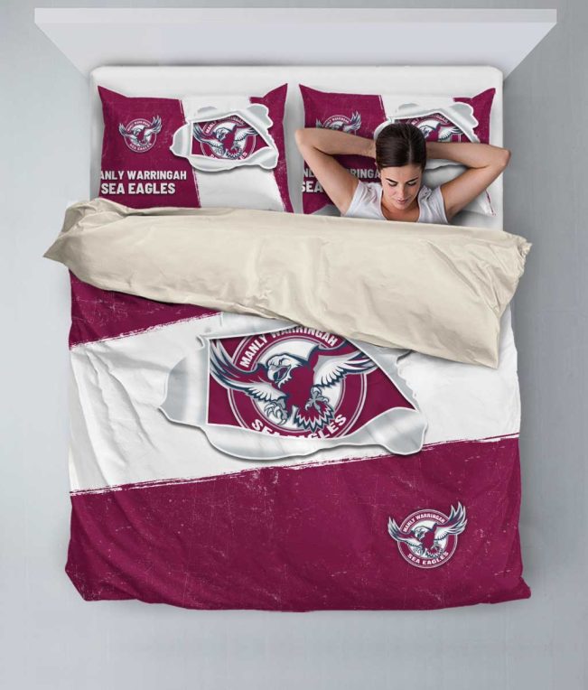 NRL Manly Warringah Sea Eagles Big Logo  Bedding Set