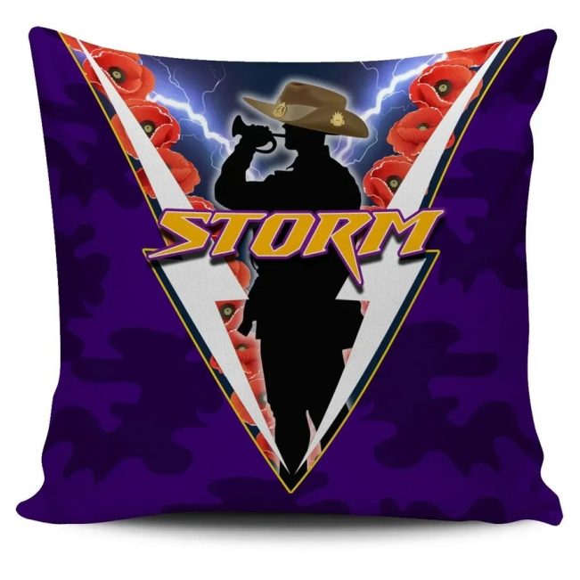 NRL Melbourne Storm ANZAC Day Square Pillow Case
