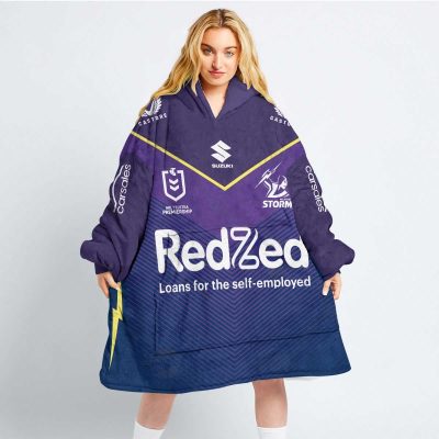 NRL Melbourne Storm Custom Name Number 2023 Home Jersey Fleece Oodie