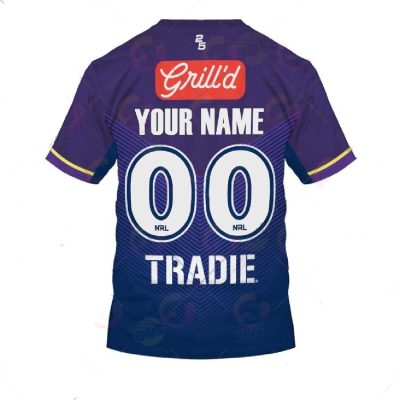 NRL Melbourne Storm Custom Name Number 2023 Home Jersey T-Shirt