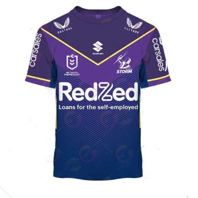 NRL Melbourne Storm Custom Name Number 2023 Home Jersey T-Shirt