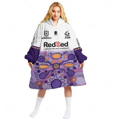 NRL Melbourne Storm Custom Name Number 2023 Indigenous Jersey Fleece Oodie