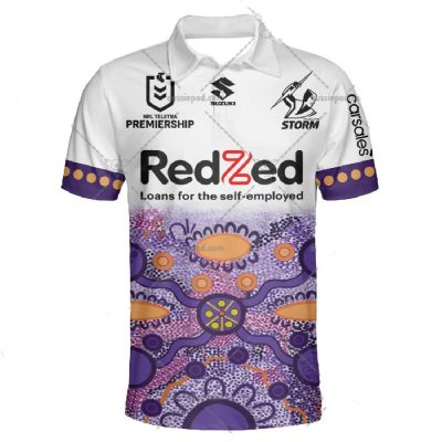 NRL Melbourne Storm Custom Name Number 2023 Indigenous Jersey Polo Shirt