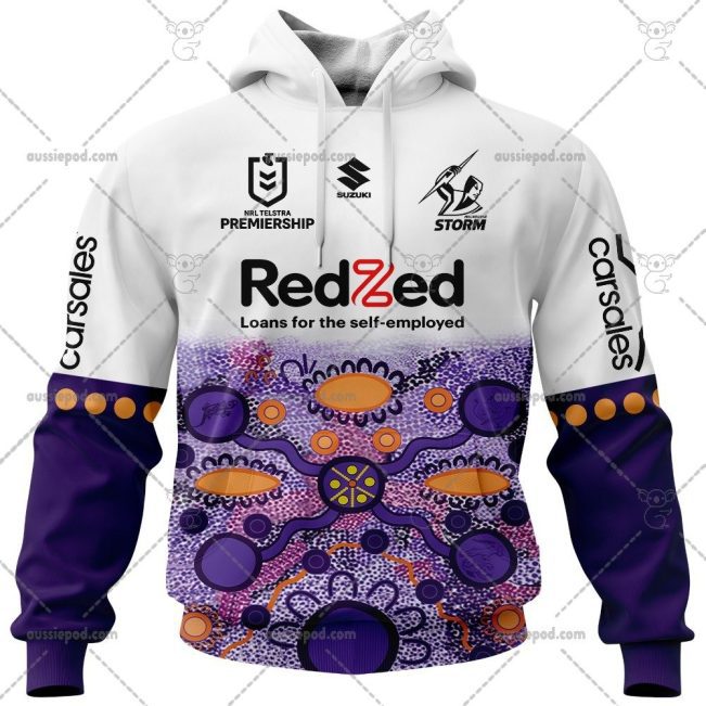 NRL Melbourne Storm Custom Name Number 2023 Indigenous Jersey Pullover Hoodie