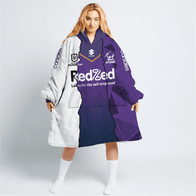 NRL Melbourne Storm Custom Name Number 2023 Mix Jersey Fleece Oodie