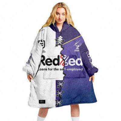 NRL Melbourne Storm Custom Name Number 2023 Mix Jersey V3 Fleece Oodie