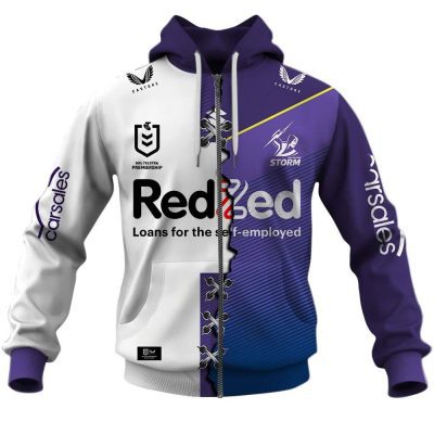 NRL Melbourne Storm Custom Name Number 2023 Mix Jersey V3 Zip Up Hoodie