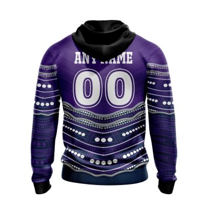 NRL Melbourne Storm Custom Name Number Indigenous Mascot Zip Up Hoodie