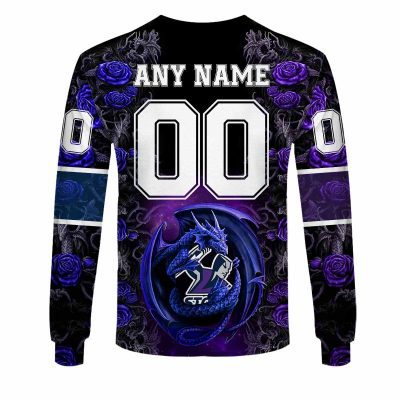 NRL Melbourne Storm Custom Name Number Rose Dragon Sweatshirt