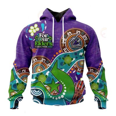 NRL Melbourne Storm Custom Name Number Special Design NAIDOC Pullover Hoodie