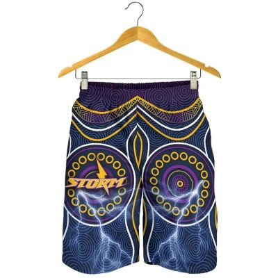 NRL Melbourne Storm Indigenous Men Beach Shorts V2
