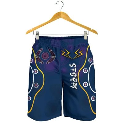 NRL Melbourne Storm Simple Indigenous Men Beach Shorts V2