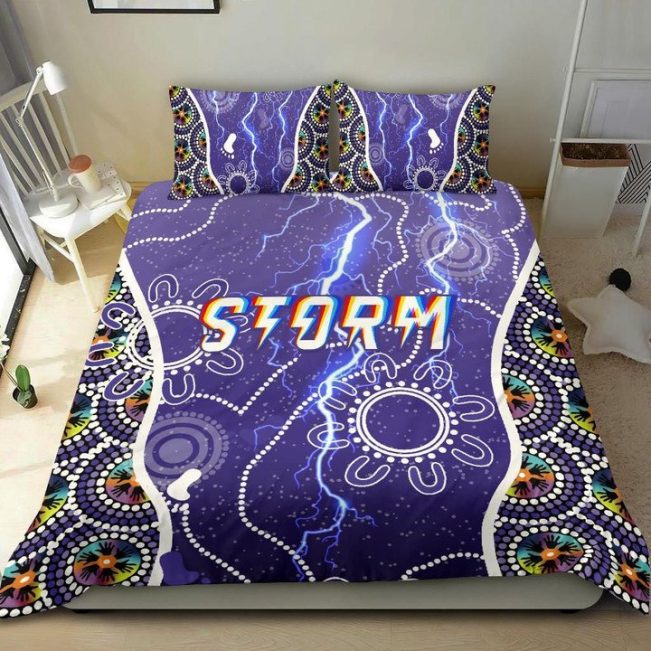 NRL Melbourne Storm Unique Indigenous  Bedding Set