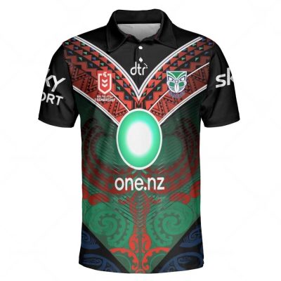 NRL New Zealand Warriors Custom Name Number 2023 Indigenous Jersey Polo Shirt