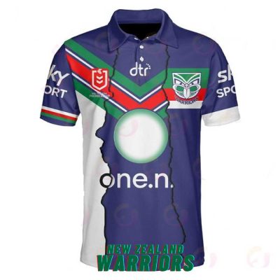 NRL New Zealand Warriors Custom Name Number 2023 Mix Jersey Polo Shirt