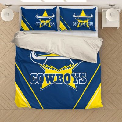 NRL North Queensland Cowboys Blue Yellow  Bedding Set V2