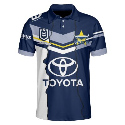 NRL North Queensland Cowboys Custom Name Number 2023 Mix Jersey Polo Shirt