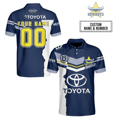 NRL North Queensland Cowboys Custom Name Number 2023 Mix Jersey Polo Shirt