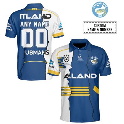 NRL Parramatta Eels Custom Name Number 2023 Mix Jersey Polo Shirt