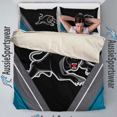NRL Penrith Panthers Black Gray  Bedding Set