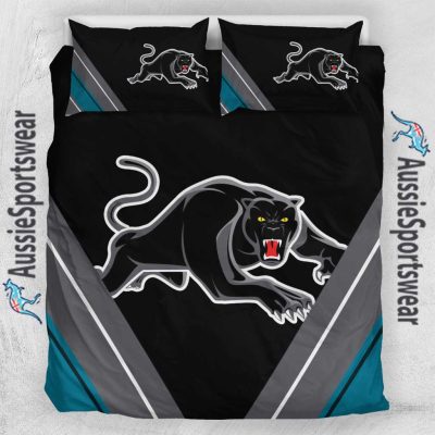 NRL Penrith Panthers Black Gray  Bedding Set