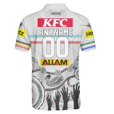 NRL Penrith Panthers Custom Name Number 2023 Indigenous Jersey Polo Shirt