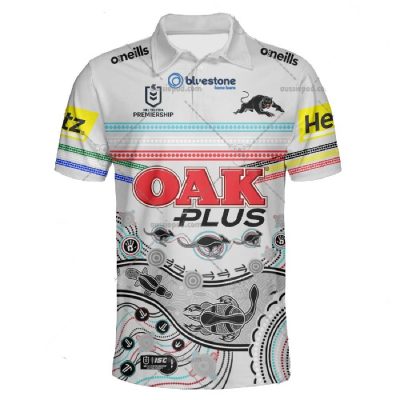 NRL Penrith Panthers Custom Name Number 2023 Indigenous Jersey Polo Shirt