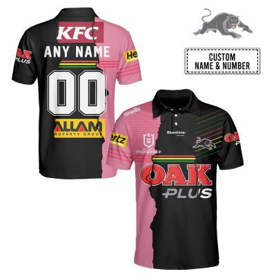 NRL Penrith Panthers Custom Name Number 2023 Mix Jersey Polo Shirt