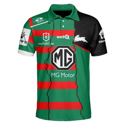 NRL South Sydney Rabbitohs Custom Name Number 2023 Mix Jersey Polo Shirt