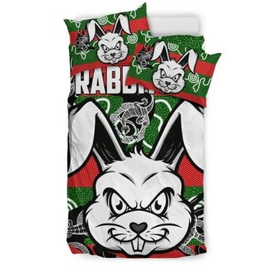 NRL South Sydney Rabbitohs Indigenous Rabbit Head  Bedding Set