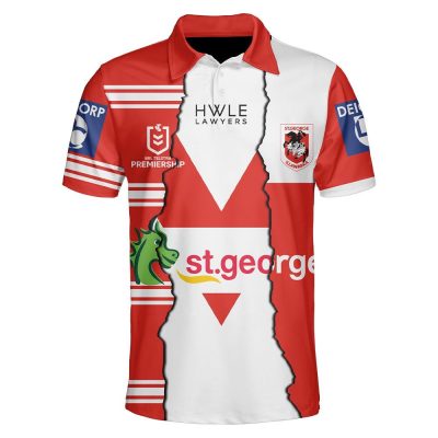 NRL St. George Illawarra Dragons Custom Name Number 2023 Mix Jersey Polo Shirt