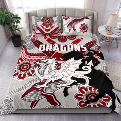 NRL St. George Illawarra Dragons Indigenous White  Bedding Set