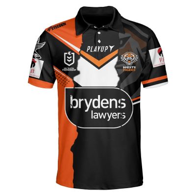 NRL Wests Tigers Custom Name Number 2023 Mix Jersey Polo Shirt