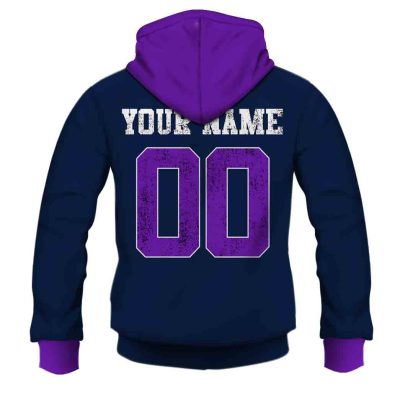 NRL Melbourne Storm Custom Name Number Flag Retro 1998 Jersey Pullover Hoodie