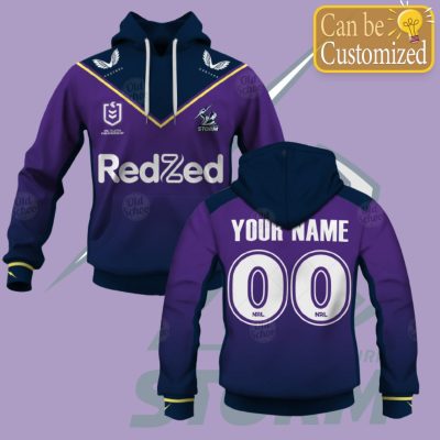 NRL Melbourne Storm Custom Name Number 2021 Home Jersey Pullover Hoodie