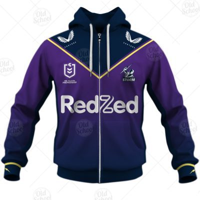 NRL Melbourne Storm Custom Name Number 2021 Home Jersey Zip Up Hoodie
