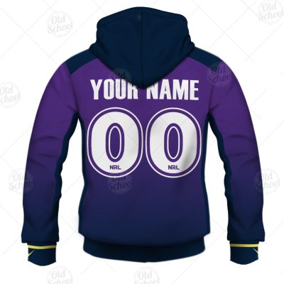 NRL Melbourne Storm Custom Name Number 2021 Home Jersey Zip Up Hoodie