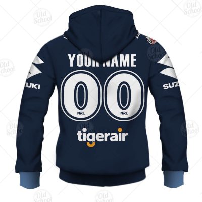 NRL Melbourne Storm Custom Name Number 2020 ANZAC Day Jersey Zip Up Hoodie