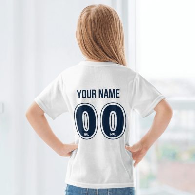 NRL Melbourne Storm Custom Name Number Diehard Fan Kids T-Shirt
