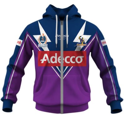 NRL Melbourne Storm Custom Name Number Vintage Home Jersey Zip Up Hoodie V2