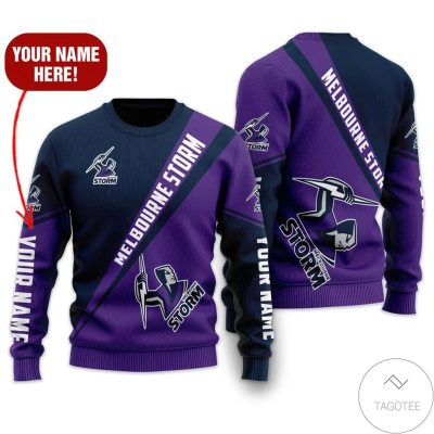 NRL Melbourne Storm Custom Name Purple Sweatshirt