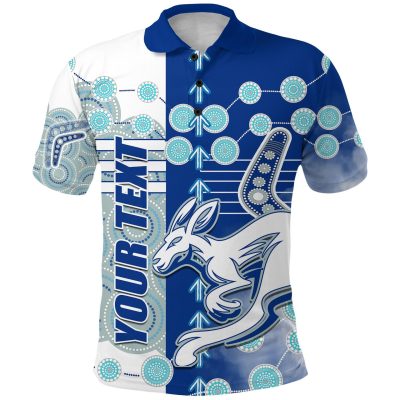 AFL North Melbourne Kangaroos Custom Text Indigenous Polo Shirt V1