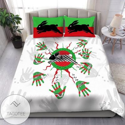NRL South Sydney Rabbitohs White Indigenous  Bedding Set