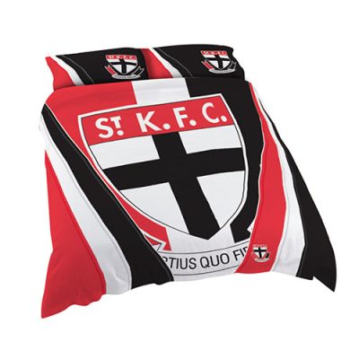 AFL St Kilda Saints Red White Black Stripes  Bedding Set