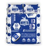 AFL North Melbourne Kangaroos Blue White Hexagon  Bedding Set
