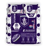 AFL Fremantle Dockers Purple White Hexagon  Bedding Set