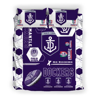 AFL Fremantle Dockers Purple White Hexagon  Bedding Set