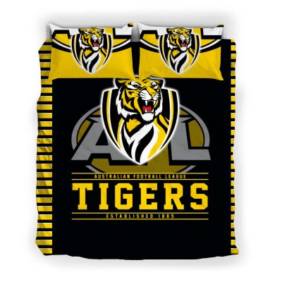 AFL Richmond Tigers Black Yellow  Bedding Set V10