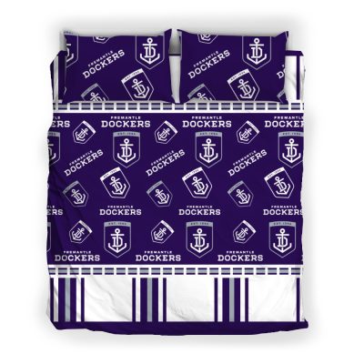 AFL Fremantle Dockers Purple Multi Logo  Bedding Set