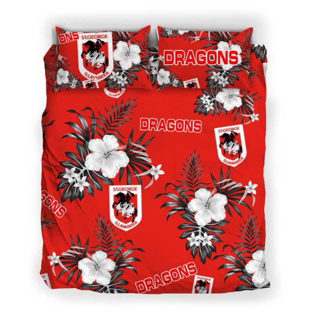 NRL St. George Illawarra Dragons Tropical Flower  Bedding Set
